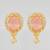 oval pink stone american diamond stud earrings