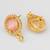 oval pink stone american diamond stud earrings