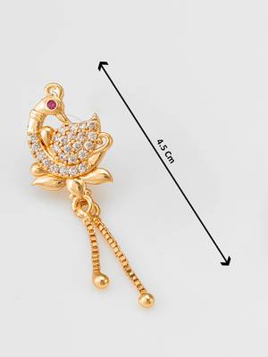 peacock design american diamond chain drop earrings 4