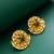 gold plated temple work kundan and pearl stud earrings