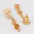 leaf motif american diamond drop earrings