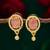 oval pink stone american diamond stud earrings