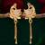 peacock design american diamond chain drop earrings