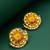 gold plated shree ram temple motif kundan stud earrings