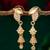 leaf motif american diamond drop earrings