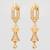 geometric floral american diamond dangle earrings