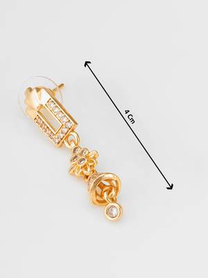 geometric floral american diamond dangle earrings 3