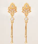 traditional drop chain american diamond earrings