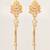 traditional drop chain american diamond earrings
