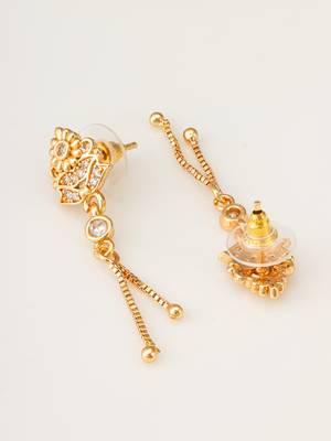 traditional drop chain american diamond earrings 2