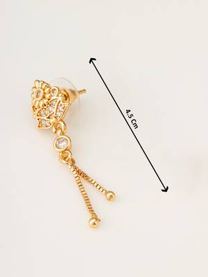 traditional drop chain american diamond earrings 3