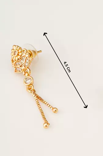 traditional drop chain american diamond earrings