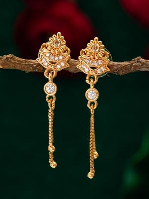 traditional drop chain american diamond earrings 4