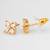 floral american diamond gold stud earrings