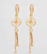 gold-plated ad stone drop earrings with chain