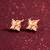 floral american diamond gold stud earrings