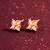 floral american diamond gold stud earrings