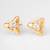 gold-plated triangular frame stud earrings with ad stone