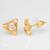 gold-plated triangular frame stud earrings with ad stone