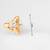 gold-plated triangular frame stud earrings with ad stone