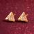 gold-plated triangular frame stud earrings with ad stone