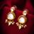 gold-plated kundan stud drop earrings
