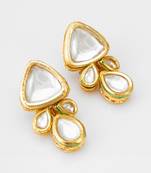 gold-toned kundan stud earrings