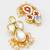 gold-plated kundan earrings with pearl cluster drops