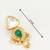 gold-plated kundan and green stone earrings with pearl and kundan drops