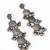 oxidized silver long dangler earrings and ghungroo drops