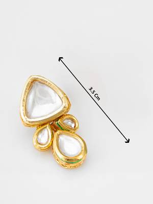 gold-toned kundan stud earrings 3