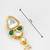 gold-toned kundan and green stone drop earrings with pearl