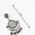 oxidized silver chandbali earrings with leaf charm drops