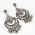 oxidized silver chandbali earrings with floral and ghungroo drops