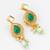 gold-plated ad stone earrings with crystal halo and bead drops