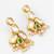 gold-plated kundan earrings with green stone and pearl drops
