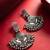 oxidized silver chandbali earrings with ghungroo drops