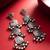 oxidized silver long dangler earrings and ghungroo drops