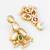 gold-plated kundan earrings with green stone and pearl drops