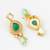 gold-plated ad stone earrings with crystal halo and bead drops