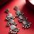 oxidized silver long dangler earrings and ghungroo drops