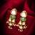 gold-toned kundan earrings with meenakari and pearl drops