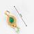 gold-plated ad stone earrings with crystal halo and bead drops