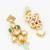 gold-plated kundan earrings with stones and drop