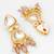 gold-plated kundan earrings with crystal bead drop