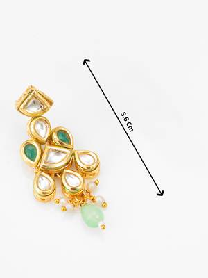 gold-plated kundan earrings with stones and drop 3