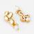 Classic gold-plated oval kundan earrings with oversized pearl drops