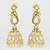 gold kundan jhumka earrings with kundan and pearl