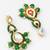 green kundan drop earrings with beads and pearl