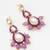 purple kundan drop earrings with beads and pearl